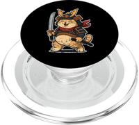 Gato Samurai Lindo Kitty Guerrero Japón PopSockets PopGrip para MagSafe
