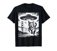 Gato San Francisco UFO Golden Gate Bridge Alien Kitten Camiseta