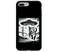 Gato San Francisco UFO Golden Gate Bridge Alien Kitten Carcasa para iPhone 7 Plus/8 Plus