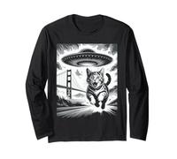 Gato San Francisco UFO Golden Gate Bridge Alien Kitten Manga Larga