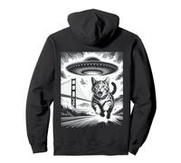 Gato San Francisco UFO Golden Gate Bridge Alien Kitten Sudadera con Capucha