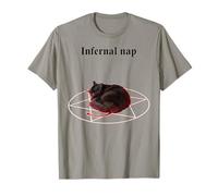 Gato satánico de Siesta Infernal en diseño de Pentagrama Camiseta