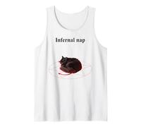 Gato satánico de Siesta Infernal en diseño de Pentagrama Camiseta sin Mangas