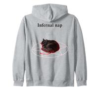 Gato satánico de Siesta Infernal en diseño de Pentagrama Sudadera con Capucha