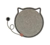 Gato Scratch Pad, Round Wear Resistant Horizontal Scratching Rug with Toy, Multi Functional Non Slip Cat Bed and Furniture Protector for Wall, Couch, Carpet, Sofa