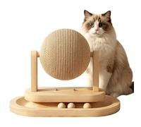 Gato Scratcher Ball, Kitten Ejercise Toy, Sisal Ball with non-lip Base, Compact Pet Accessory for Stress Relief, Entertainment and Training, Home Apartment Office Shelter Bedroom Living Room Study