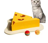 Gato Scratching Board, Cheese Design Kitten Scratcher, 9,84 x 10,24 en Wear-Resistant Interactive Pad Small Medium Large Cats, Fun Pet Toy for Indoor Playtime