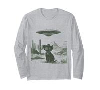Gato secuestro alienígena en el Desierto del Sombrero Occidental OVNI Sci-Fi Art Manga Larga