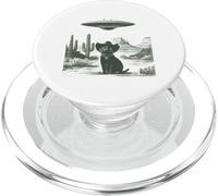Gato secuestro alienígena en el Desierto del Sombrero Occidental OVNI Sci-Fi Art PopSockets PopGrip para MagSafe
