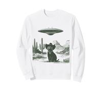 Gato secuestro alienígena en el Desierto del Sombrero Occidental OVNI Sci-Fi Art Sudadera