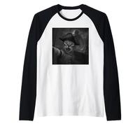 Gato Selfie con Cthulhu Cósmico Horror Divertido Meme Hombres Mujeres Camiseta Manga Raglan