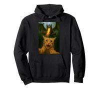 Gato Selfie Corriendo del Dragón Funny Kitty Humor Sudadera con Capucha