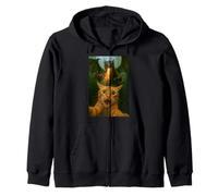 Gato Selfie Corriendo del Dragón Funny Kitty Humor Sudadera con Capucha