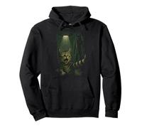 Gato Selfie OVNI Anubis Dios Antiguo Testigos Contacto Alienígena Sudadera con Capucha