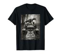 Gato Selfie UFO Divertido Dinosaurio Alien Bigfoot Jugando Ajedrez Camiseta