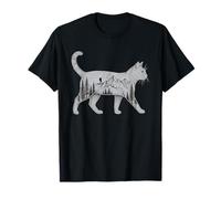 Gato Senderismo Montaña Naturaleza Vida Silvestre Trekking Senderismo Camiseta