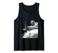 Gato sentado en la motocicleta Hasselblad 501cm 907x y x2d Camiseta sin Mangas