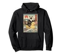 Gato siamés Ninja Japón Vintage Japonés Ukiyo-e Arte Sudadera con Capucha