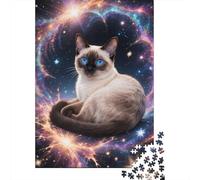 Gato siamés Puzzle 1000 Piezas De Madera | Desafío Creativo para Adultos Y Adolescentes | Aprende Jugando con Rompecabezas De Desafiando
