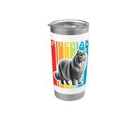 Gato siberiano colorido Vaso térmico de acero inoxidable de doble pared