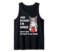 Gato Somnoliento Café Humor De Lunes por La Mañana Camiseta sin Mangas