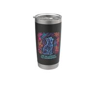 Gato soy alérgico a las mañanas Vaso térmico de acero inoxidable de doble pared