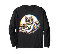 Gato surfista con estilo - Vibes de verano y diversión garantizada Manga Larga