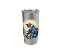 Gato Sushi Chef Comida japonesa Cocina Arte asiático tradicional Vaso térmico de acero inoxidable de doble pared