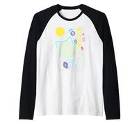 Gato Sushi Zen Ondas Japonesas Arte Minimalista Pacífico Camiseta Manga Raglan