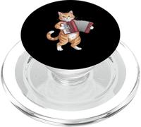 Gato Tabby Divertido Jugando Acordeón Humorístico Vintage PopSockets PopGrip para MagSafe
