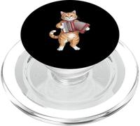 Gato Tabby Divertido Jugando Acordeón Humorístico Vintage PopSockets PopGrip para MagSafe