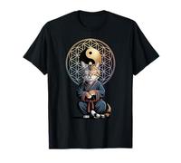 Gato Tai Chi Yin Yang Flor de la Vida Artes Marciales Gatito Camiseta