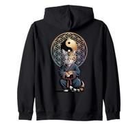 Gato Tai Chi Yin Yang Flor de la Vida Artes Marciales Gatito Sudadera con Capucha