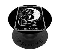 Gato Tarot Místico XVII The Moon Luna Creciente Tarot PopSockets PopGrip Adhesivo