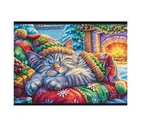 Gato Tierno en el Paisaje Nevada Rompecabezas 500 Piezas Cartón para Principiantes Días Lluviosos Tiempo Libre En Casa para Reyes Magos Detalle De Cumpleaños 500 PCS