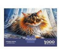 Gato Tierno Papel Reciclado Maine Coon Descansando Rompecabezas Actividad Interactiva Familiar 70x50cm/1000pcs
