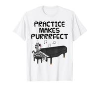 Gato Tocando el Piano, la práctica Hace la perfección Camiseta