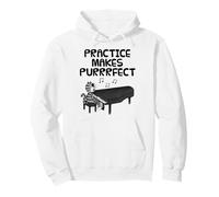 Gato Tocando el Piano, la práctica Hace la perfección Sudadera con Capucha