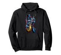 Gato tocando guitarra Rock & Roll Music Concert Festival 2025 Sudadera con Capucha
