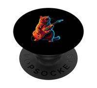 Gato tocando la guitarra | Funny Rock Star Classic Rock & Roll Cat PopSockets PopGrip Adhesivo