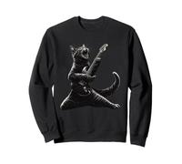 Gato tocando la guitarra | Funny Rock Star Classic Rock & Roll Cat Sudadera