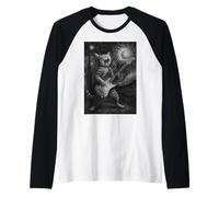 Gato tocando la guitarra Rock Star Rock and Roll Cat Lover Art Camiseta Manga Raglan
