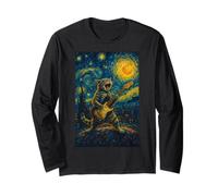 Gato tocando la guitarra Rock Star Rock and Roll Cat Lover Art Manga Larga