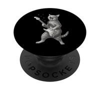 Gato tocando la guitarra Rock Star Rock and Roll Cat Lover Art PopSockets PopGrip Adhesivo