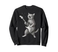 Gato tocando la guitarra Rock Star Rock and Roll Cat Lover Art Sudadera
