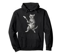 Gato tocando la guitarra Rock Star Rock and Roll Cat Lover Art Sudadera con Capucha