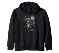 Gato tocando la guitarra Rock Star Rock and Roll Cat Lover Art Sudadera con Capucha
