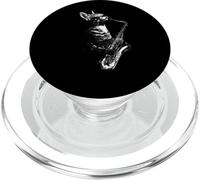 Gato Tocando saxofón Divertido Gato Jazz saxofonista música saxofonista PopSockets PopGrip para MagSafe