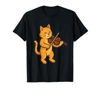 Gato tocando violinista amante de los gatos lindo gato toca violín Camiseta