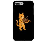 Gato tocando violinista amante de los gatos lindo gato toca violín Carcasa para iPhone 7 Plus/8 Plus